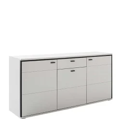 Best 183x89x44 Sideboard in Weiß mit Schwarzgrau - Loazin Sideboards