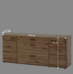 180x78x44 Sideboard mit Furnier Eiche Bianco - Crupean Sideboards