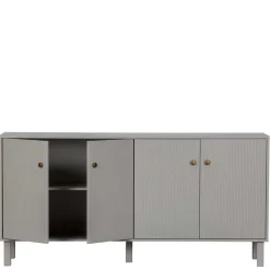 160x78x46 Skandi Sideboard 4-türig in Grau - Huvina Sideboards