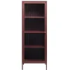 58x160x40 Stahl Vitrinenschrank in Dunkelrot - Enno Vitrinen