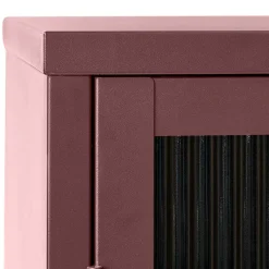 58x160x40 Stahl Vitrinenschrank in Dunkelrot - Enno Vitrinen