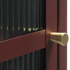 58x160x40 Stahl Vitrinenschrank in Dunkelrot - Enno Vitrinen