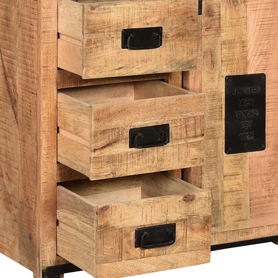 90x180x40 Stauraum Schrank im Industrial Style - Eswan Vitrinen