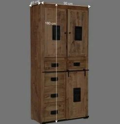 90x180x40 Stauraum Schrank im Industrial Style - Eswan Vitrinen