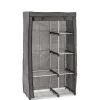 Clearance 96x170x50 Textil Kleiderschrank in Grau - Leo Regale