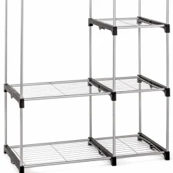 Clearance 96x170x50 Textil Kleiderschrank in Grau - Leo Regale