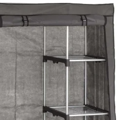 Clearance 96x170x50 Textil Kleiderschrank in Grau - Leo Regale