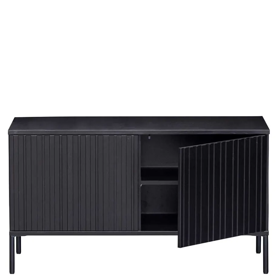 100x56x44 2-türiges TV Board in Schwarz - Gelvins Lowboards