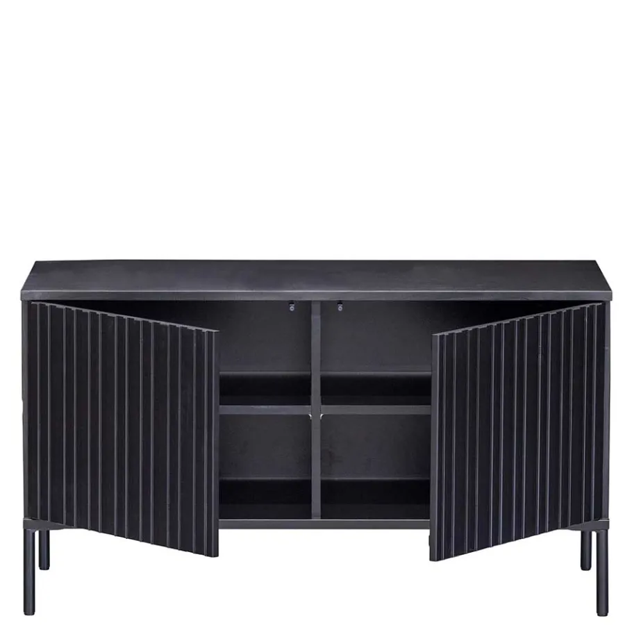 100x56x44 2-türiges TV Board in Schwarz - Gelvins Lowboards