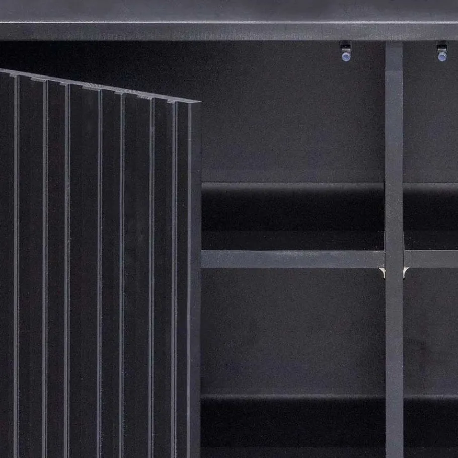 100x56x44 2-türiges TV Board in Schwarz - Gelvins Lowboards