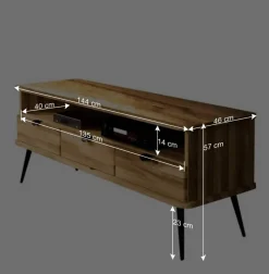 144x57x46 TV Kommode mit Fach - Casarius Tv & Hifi-Möbel|Lowboards