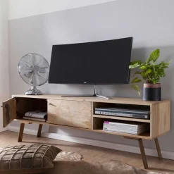 Sale 145x47x35 TV Lowboard aus Mango Massivholz - Geyco Tv & Hifi-Möbel|Lowboards