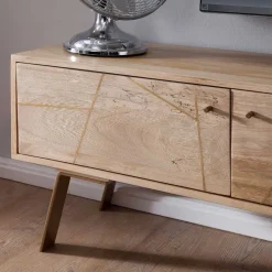 Sale 145x47x35 TV Lowboard aus Mango Massivholz - Geyco Tv & Hifi-Möbel|Lowboards