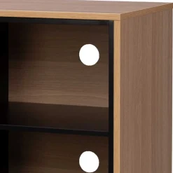 Best 140x76x40 TV Phonoschrank in Eiche & Schwarz - Brausca Tv & Hifi-Möbel
