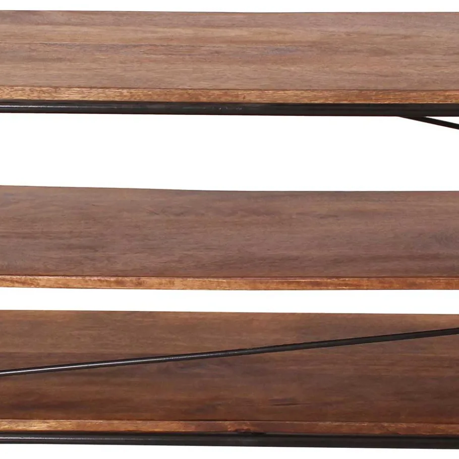 Best 140x47x40 TV Tisch Regal aus Massivholz & Stahl - Offia Tv & Hifi-Möbel|Lowboards