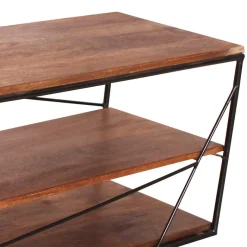 Best 140x47x40 TV Tisch Regal aus Massivholz & Stahl - Offia Tv & Hifi-Möbel|Lowboards