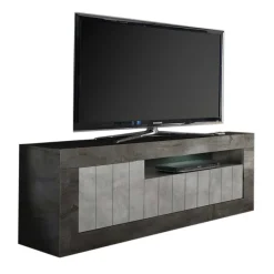 Clearance 138x56x43 TV Unterschrank in Grau zweifarbig - Dionassa Tv & Hifi-Möbel|Lowboards