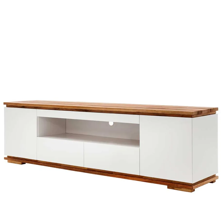 202x54x40 TV Unterschrank in Weiß & Asteiche - Vangels Tv & Hifi-Möbel|Lowboards