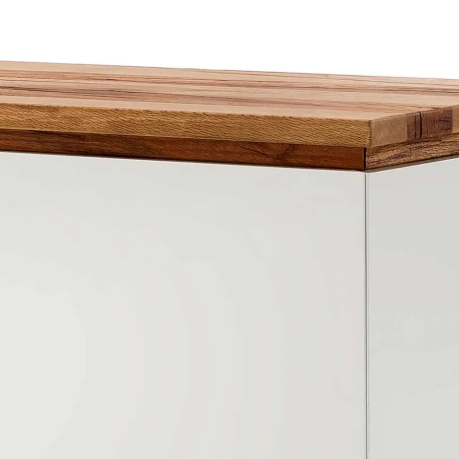 202x54x40 TV Unterschrank in Weiß & Asteiche - Vangels Tv & Hifi-Möbel|Lowboards