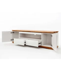 202x54x40 TV Unterschrank in Weiß & Asteiche - Vangels Tv & Hifi-Möbel|Lowboards