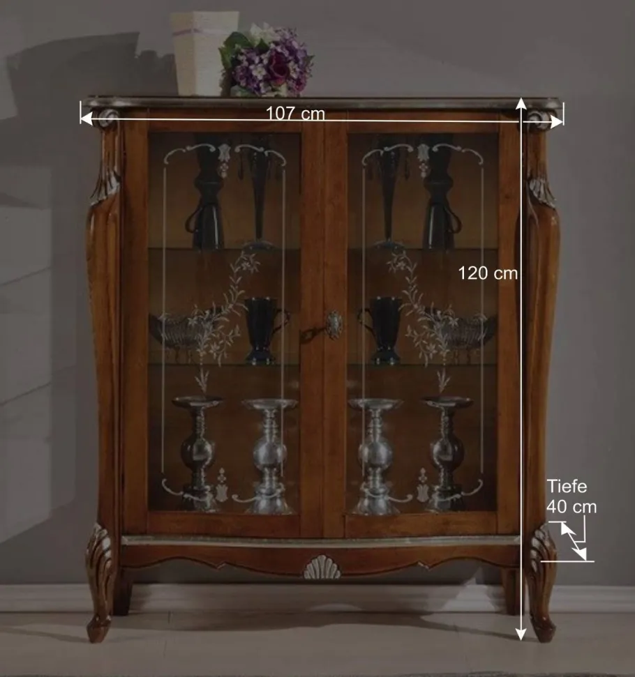 107x120x40 Vitrine im Italienischen Stil - Carlenna Highboards