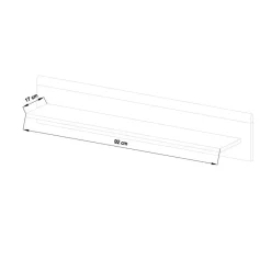 Sale 107x20x19 Wand Regal in Weiß & Eichefarben - Cablos Regale