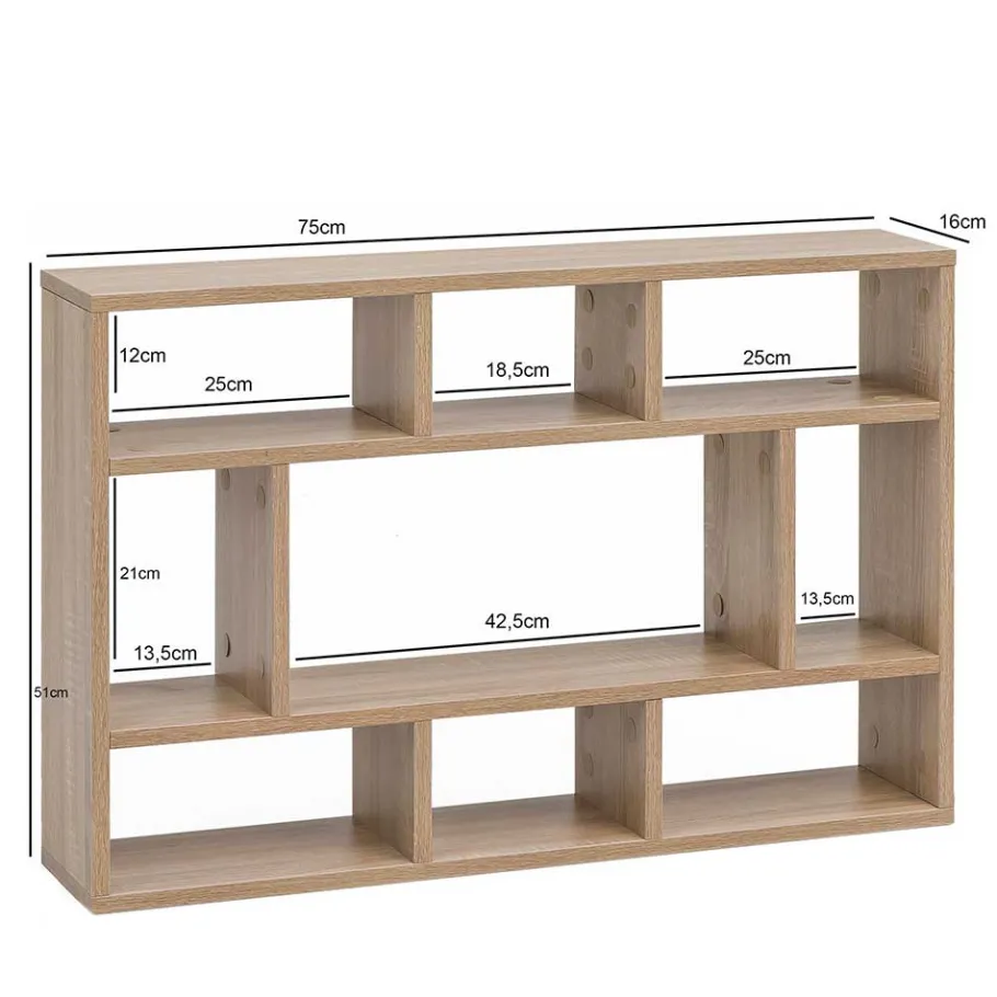 Clearance 75x51x16 Wandregal in Sonoma-Eiche - Mavricara Regale