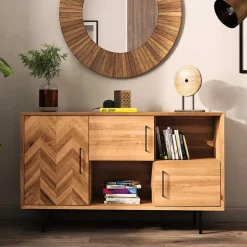 144x80x45 Wildeiche Schrank 3-türig & 3 Fächer - Kerfa Sideboards