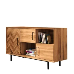 144x80x45 Wildeiche Schrank 3-türig & 3 Fächer - Kerfa Sideboards
