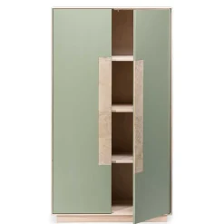 Best 90x120x45 Wohnzimmer Highboard in Grau & Buche - Ajevos Highboards