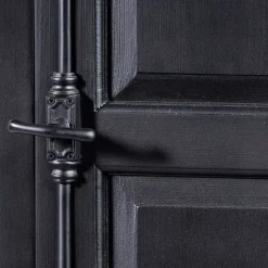 61x180x42 Wohnzimmer Schrank in Schwarz & Teak - Niovan Vitrinen