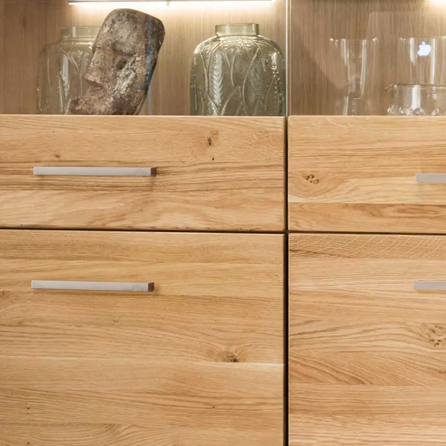 Best 118x141x40 Wohnzimmerschrank mit Glaseinsätzen - Loitons Vitrinen|Schränke