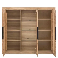 Best 160x141x40 Wohnzimmerschrank mit Glaseinsatz - Nelenia Highboards|Kommoden
