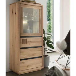 65x148x40 Wohnzimmerschrank mit Glastür - Embleys Vitrinen