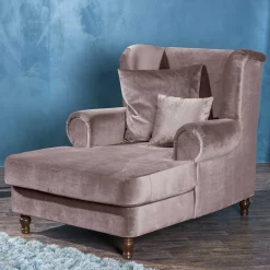 Clearance XXL Ohrenbackensessel in Rosa Samtvelours - Scolari Sessel