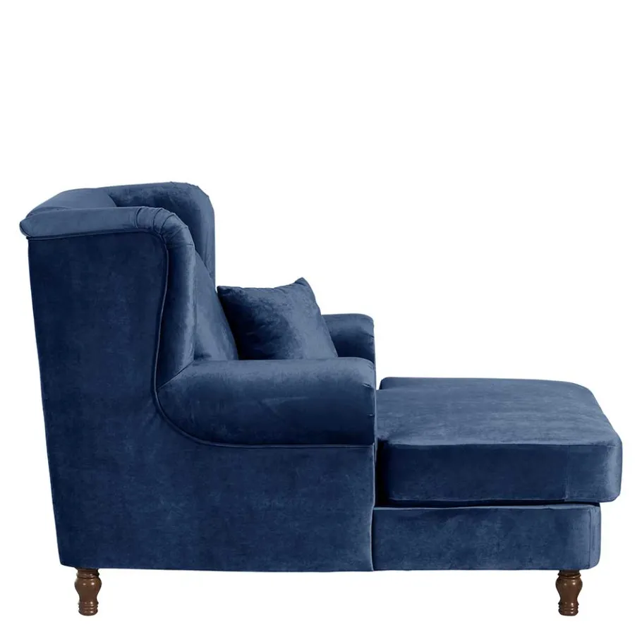 Outlet XXL Sessel in Dunkelblau Samtvelours - Louam Sessel