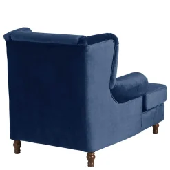 Outlet XXL Sessel in Dunkelblau Samtvelours - Louam Sessel