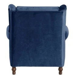 Outlet XXL Sessel in Dunkelblau Samtvelours - Louam Sessel