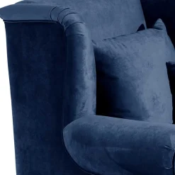 Outlet XXL Sessel in Dunkelblau Samtvelours - Louam Sessel