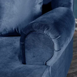 Outlet XXL Sessel in Dunkelblau Samtvelours - Louam Sessel