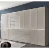 New XXL-Kleiderschrank in Hellgrau mit Glasfront - Nucina Kleiderschränke|Schränke