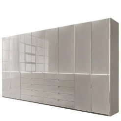 New XXL-Kleiderschrank in Hellgrau mit Glasfront - Nucina Kleiderschränke|Schränke