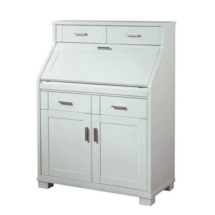 Zeitloser Sekretär Schrank in Weiß lackiert - Ballon Tische