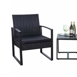 Zwei Polyrattan Sessel & Beistelltisch - Donny (dreiteilig) Sitzgruppe