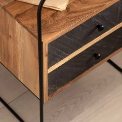 Sale Zweifarbige Nachtkommode im Industrial Chic - Avalun Kommoden