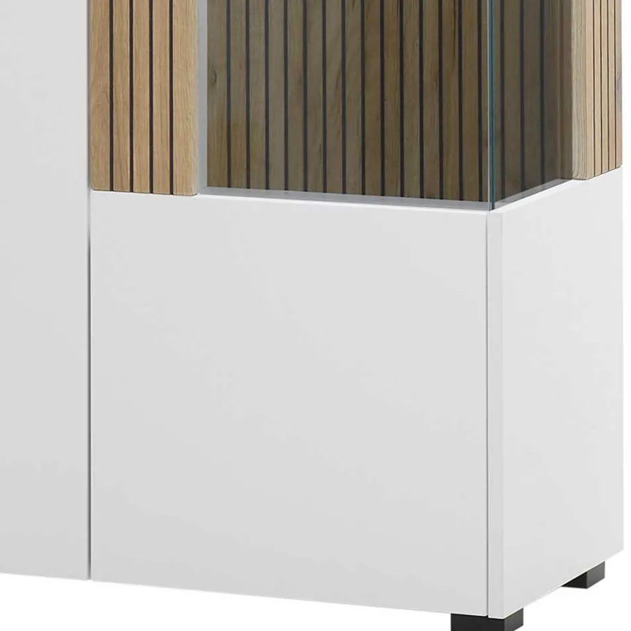 Zweifarbige Wohnzimmervitrine modern - Nenaloro Vitrinen