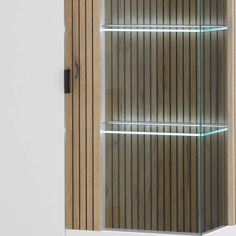 Zweifarbige Wohnzimmervitrine modern - Nenaloro Vitrinen