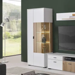 Zweifarbige Wohnzimmervitrine modern - Nenaloro Vitrinen